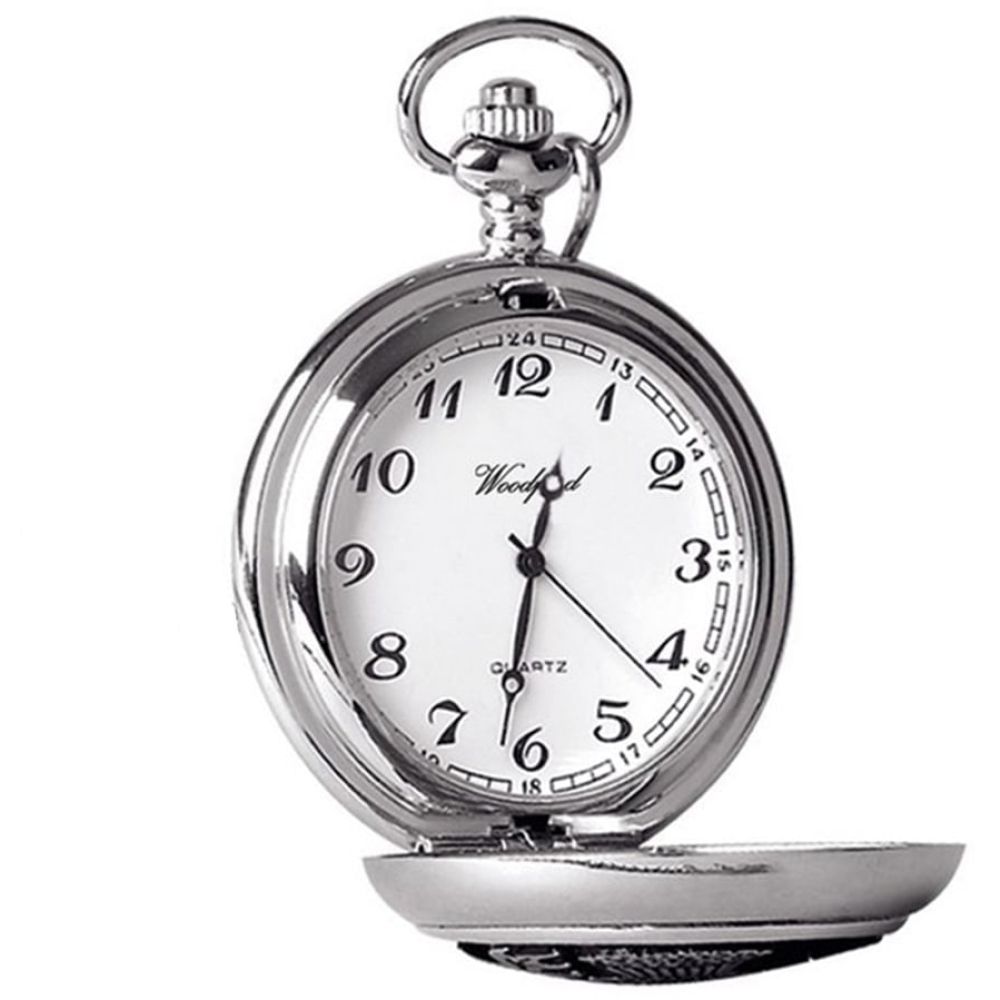 Chrome Finish Full Hunter Masonic Pocket Watch