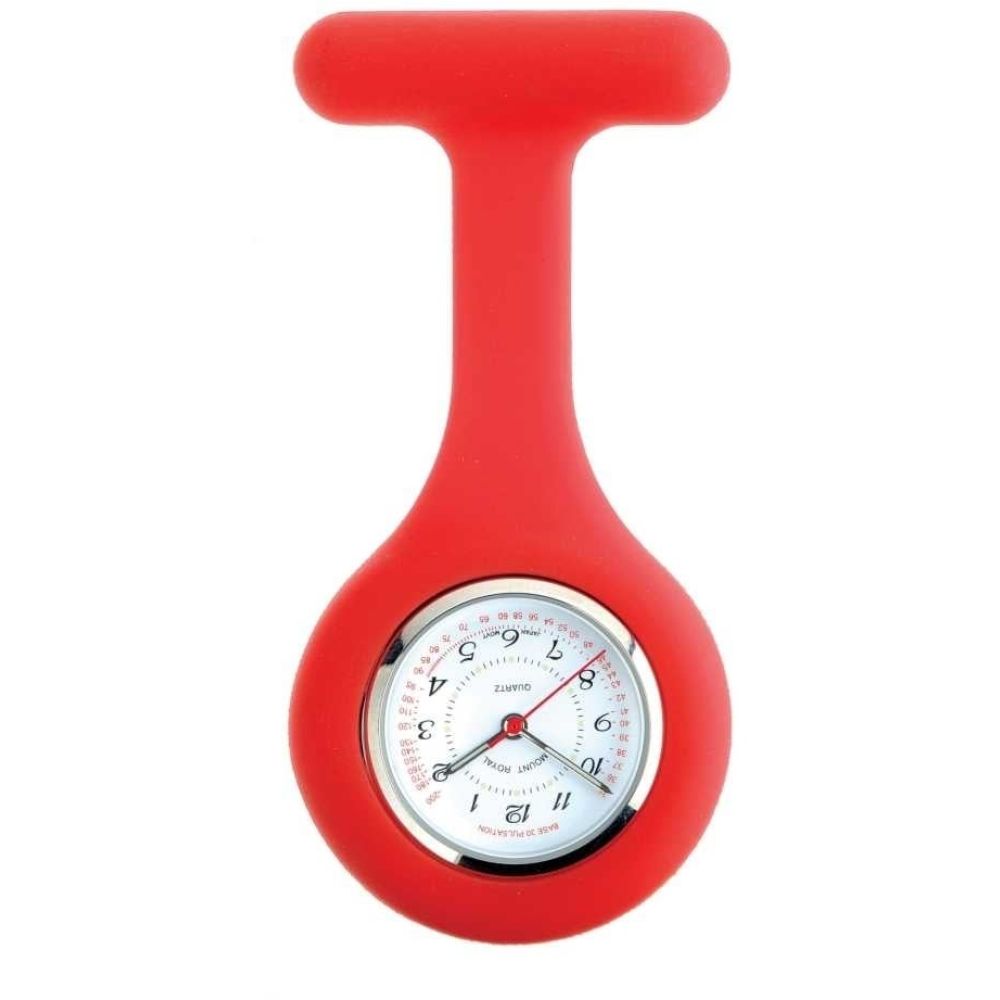 Red Rubber And Stainless Steel Fob Watch