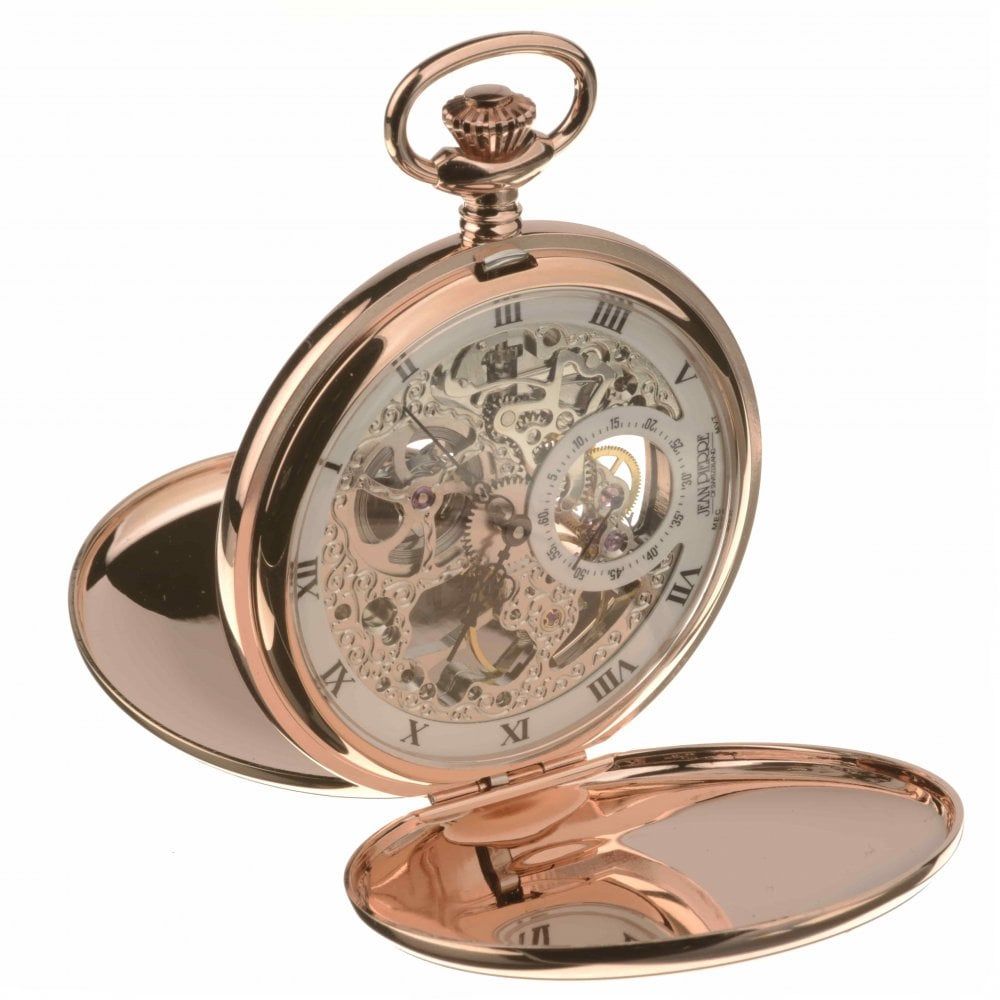 Rose Gold Toned Double Hunter Mechanical Pocket Watch