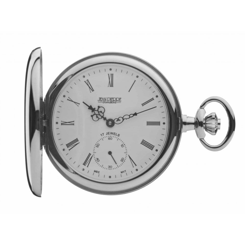 Mechanical Polished Chrome Full Hunter Pocket Watch