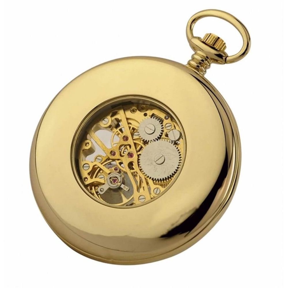 Gold Plated 17 Jewel Mechanical Open Face Pocket Watch