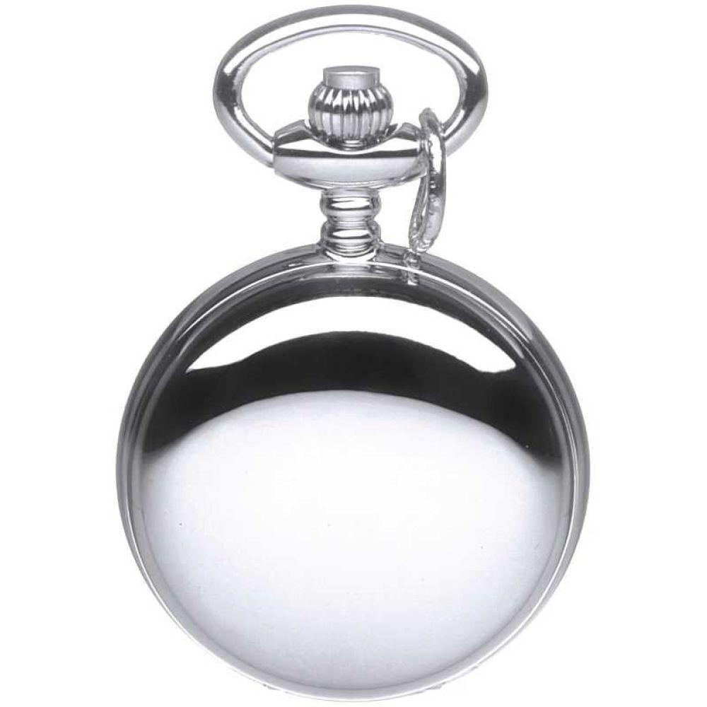 Silver Tone Full Hunter Quartz Pendant Necklace Watch With Arabic Indexes