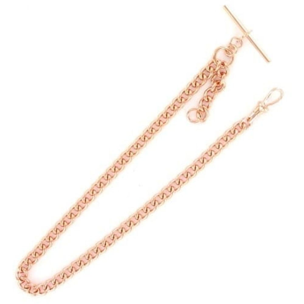 14 Inch Single Heavy Rose Gold Plated Albert Pocket Watch Chain