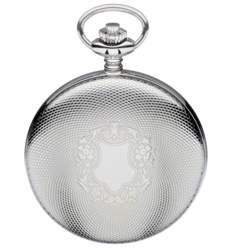 Polished Chrome Full Hunter Mechanical Pocket Watch