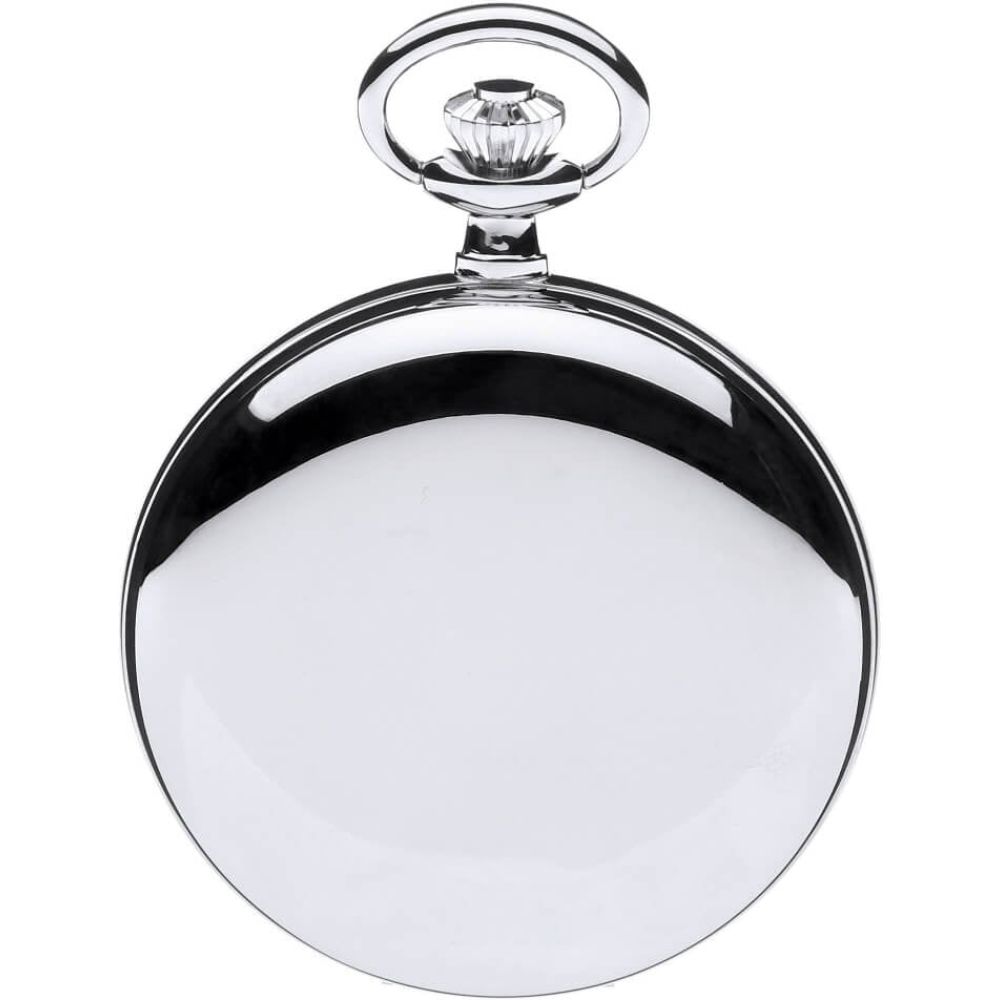 Polished Chrome Mechanical Half Hunter Pocket Watch