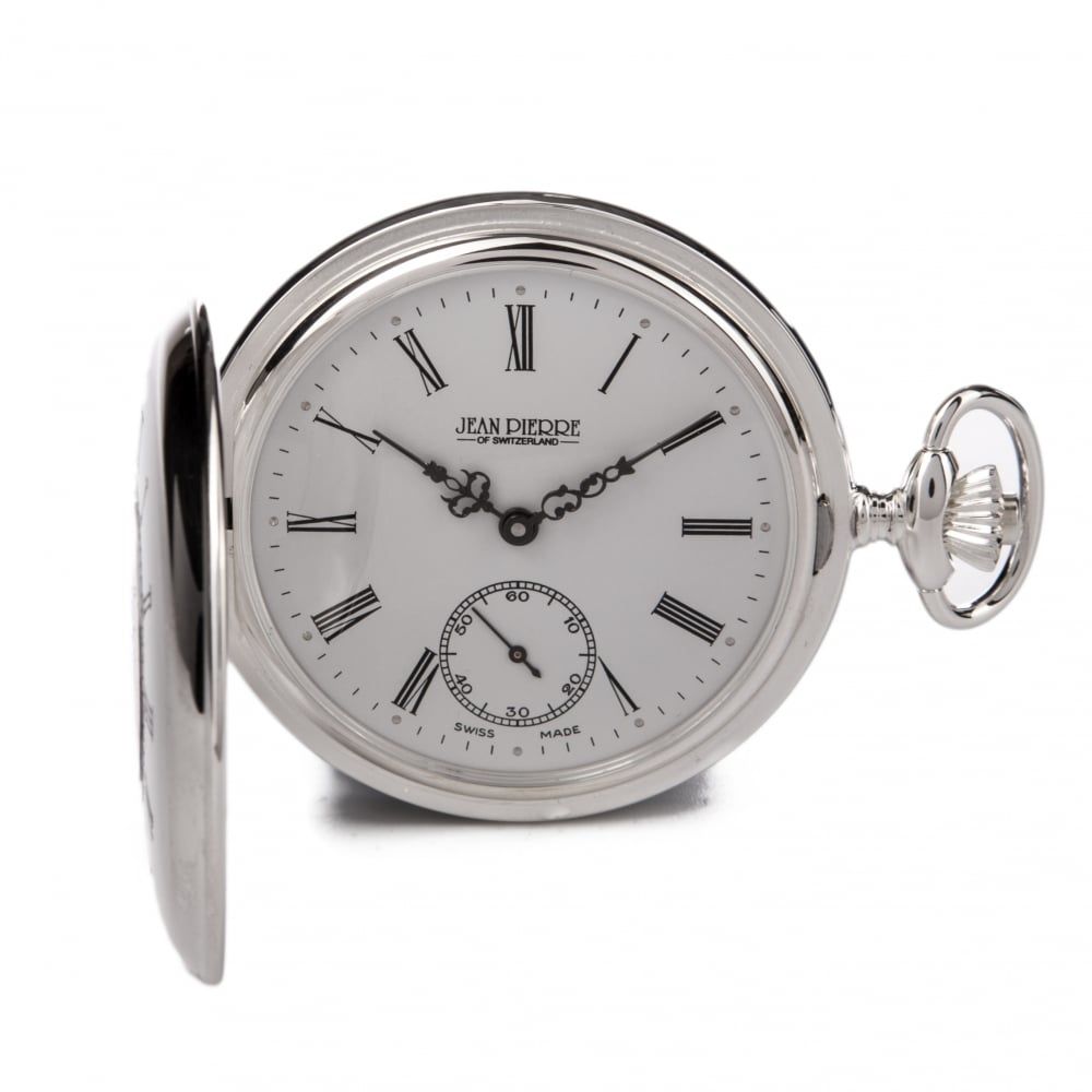 Half Hunter Sterling Silver Mechanical Pocket Watch