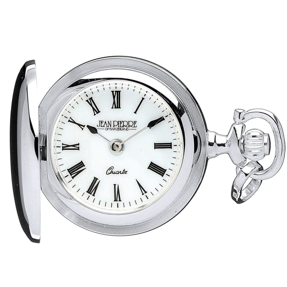 Sterling Silver Full Hunter Quartz Pendant Watch