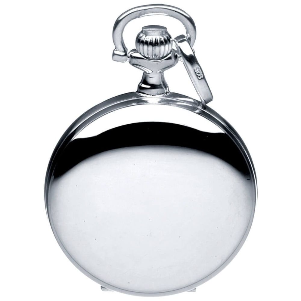 Sterling Silver Full Hunter Quartz Pendant Watch