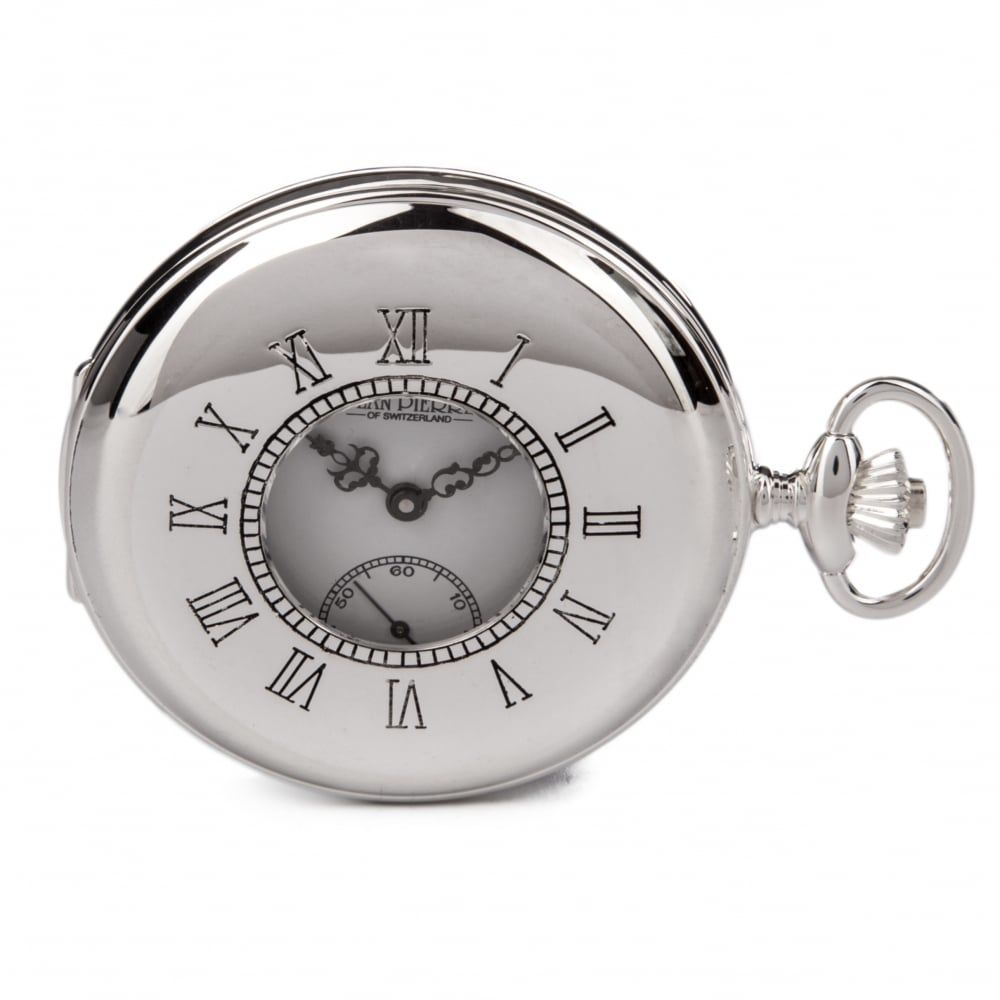 Half Hunter Sterling Silver Mechanical Pocket Watch