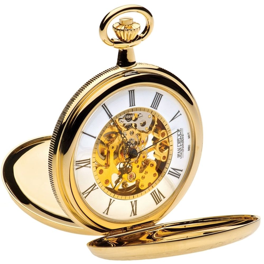 Gold Toned Double Hunter Mechanical Pocket Watch