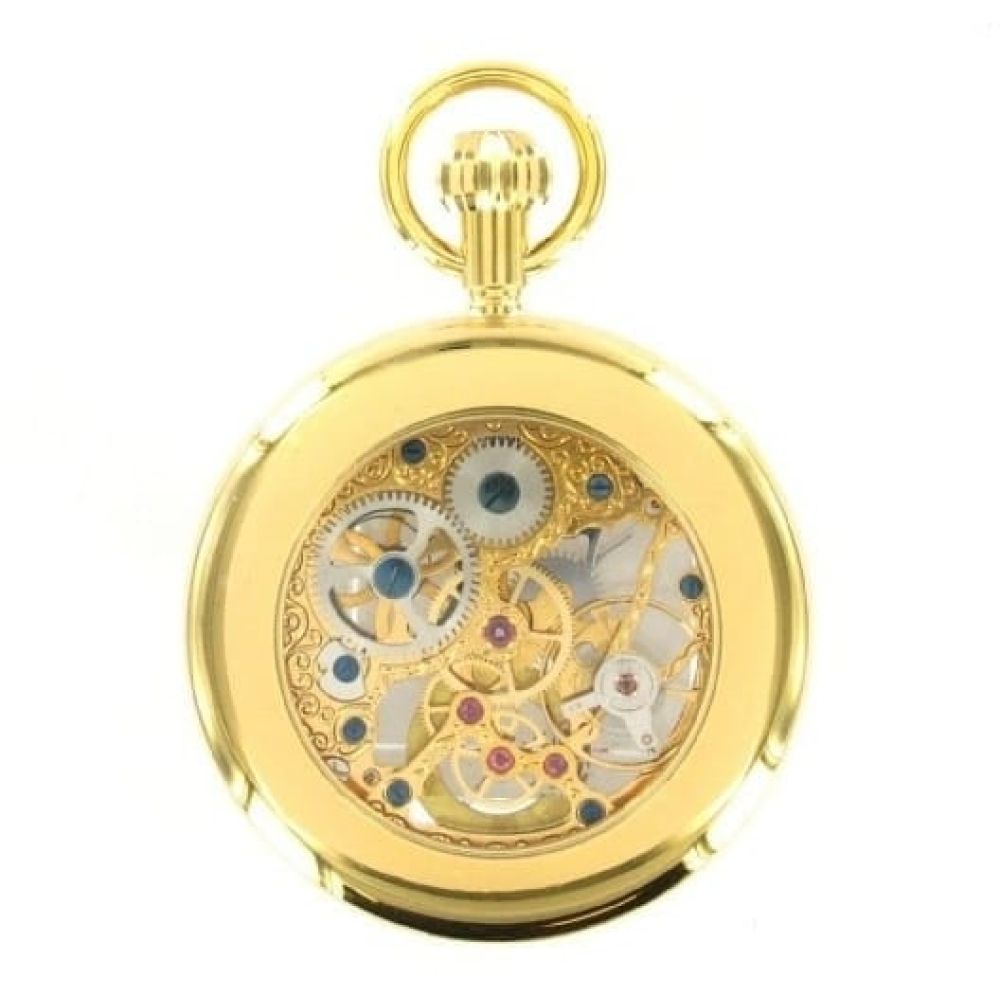 Gold Plated 17 Jewel Mechanical Open Face Pocket Watch 1044