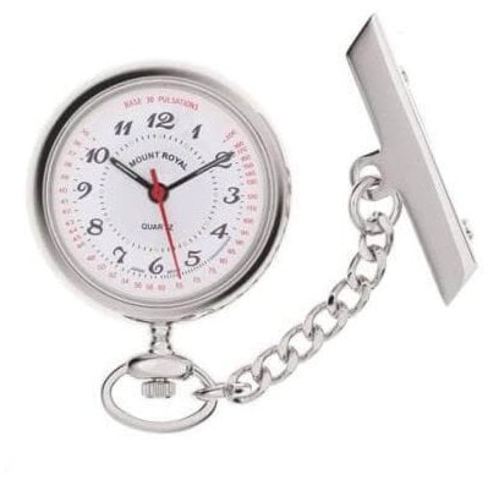 Stainless Steel Open Face Quartz Fob Watch