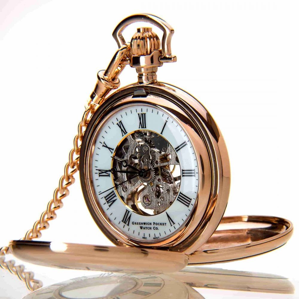 The Windsor - Rose Gold Mechanical Double Half Hunter Pocket Watch