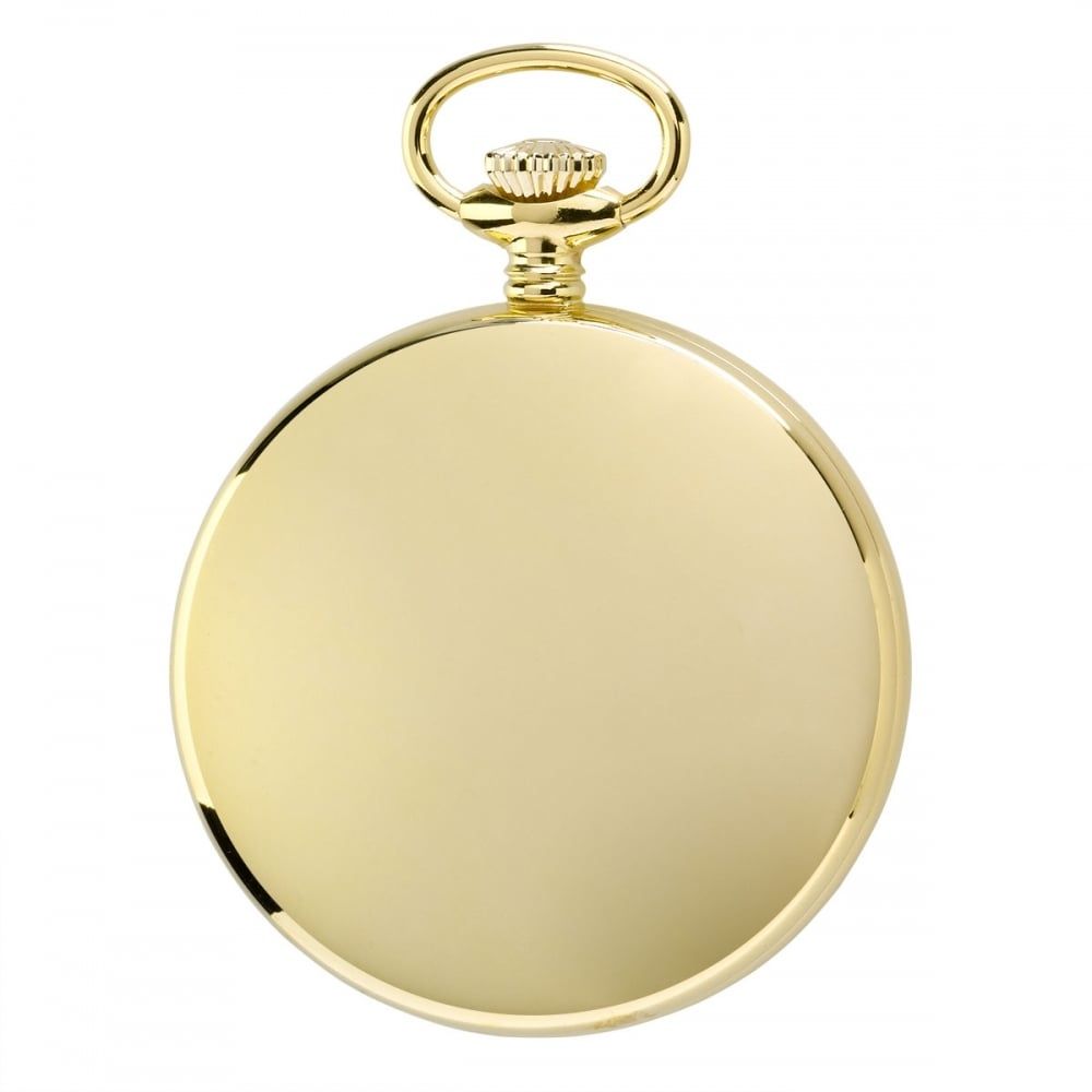 Open Face Quartz Gold Plated Pocket Watch
