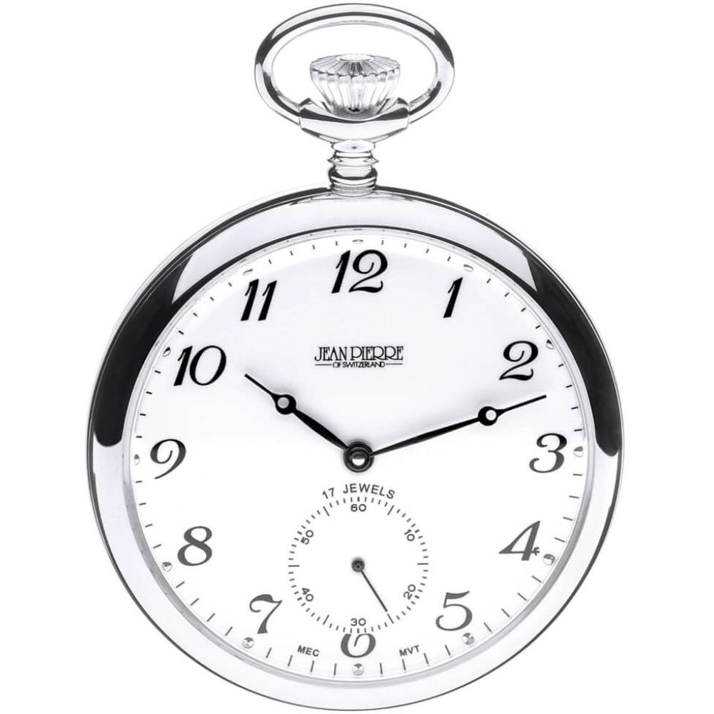 silver mechanical pocket watch