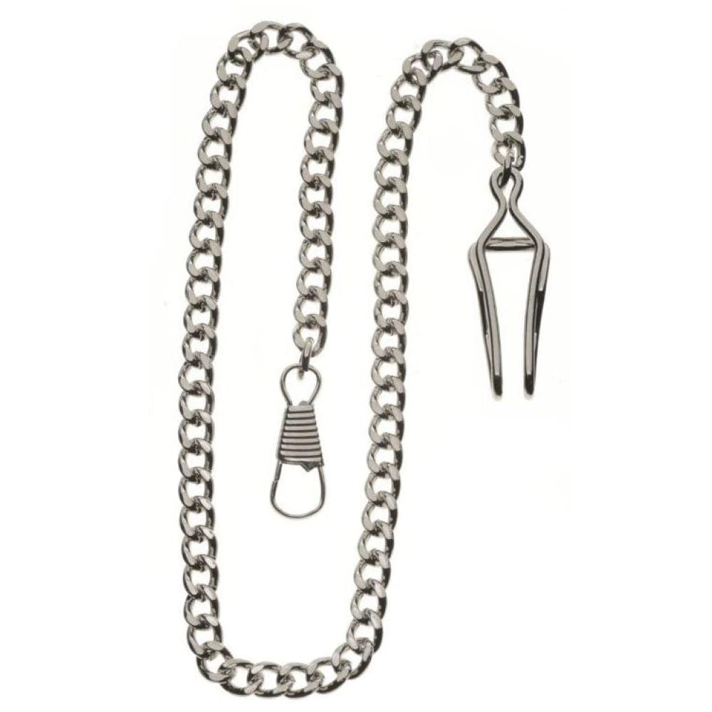 Chrome Plated Belt Slide And Bolt Ring Pocket Watch Chain Bundle Bn3