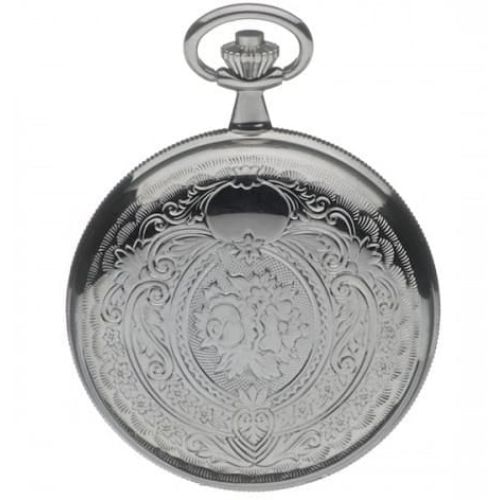 Polished Chrome Double Hunter Mechanical Pocket Watch