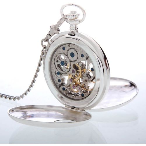 The Beaulieu - Sterling Silver Heartbeat Window Double Hunter Pocket Watch