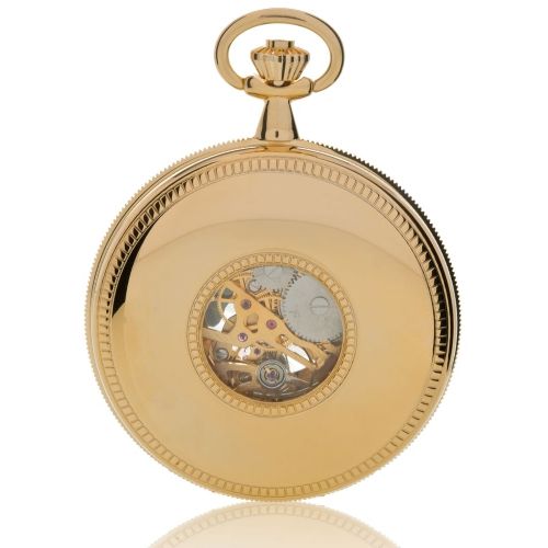 Gold Tone Mechanical Double Half Hunter Pocket Watch