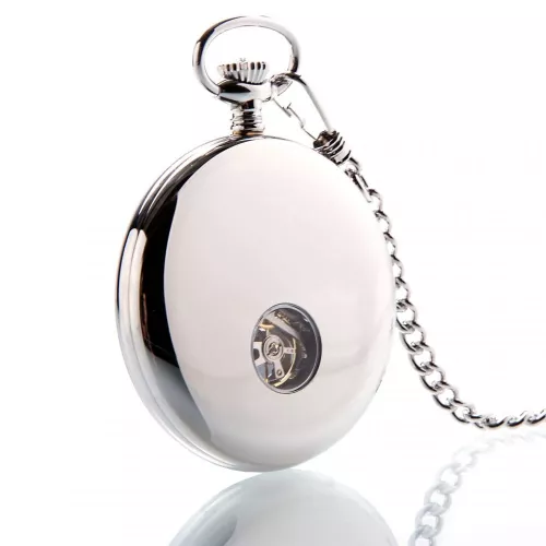 The Eltham - Chrome Mechanical Open Face Pocket Watch