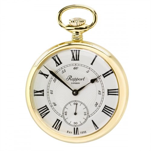 17 Jewel Open Face Mechanical Gold Plated Pocket Watch