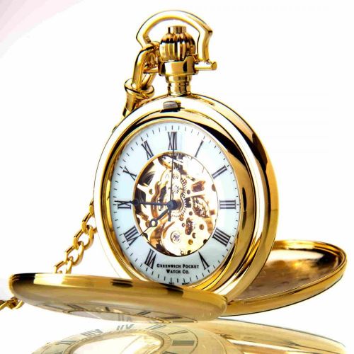 The Windsor - Gold Mechanical Double Half Hunter Pocket Watch