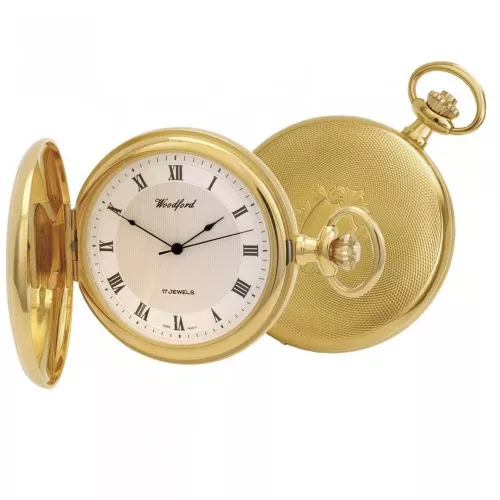 Gold Plated 17 Jewel Mechanical Full Hunter Pocket Watch