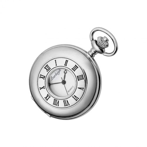 Gents Half Hunter  Silver Tone Pocket Watch