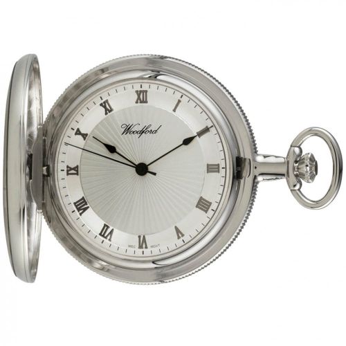 Polished Chrome Plated Full Hunter Mechanical Pocket Watch