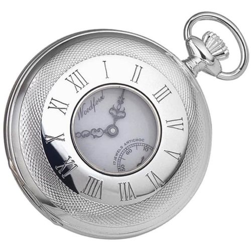 Sterling Silver 17 Jewel Swiss Mechanical Half Hunter Pocket Watch