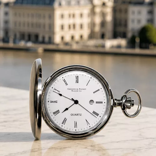 The Blenheim - Chrome Quartz Full Hunter Pocket Watch