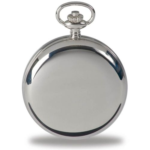 Silver Tone Mechanical Moon Dial Double Hunter Pocket Watch