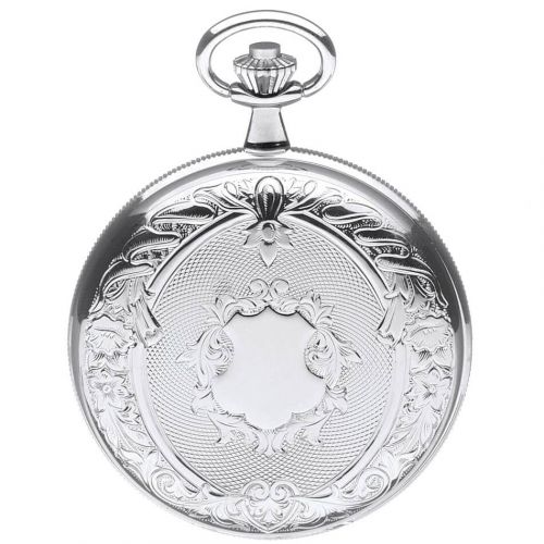 Polished Chrome Double Hunter Mechanical Pocket Watch