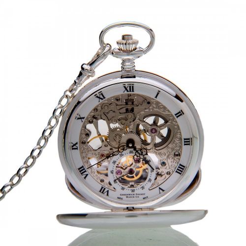 The Buckingham - Sterling Silver Mechanical Double Hunter Pocket Watch