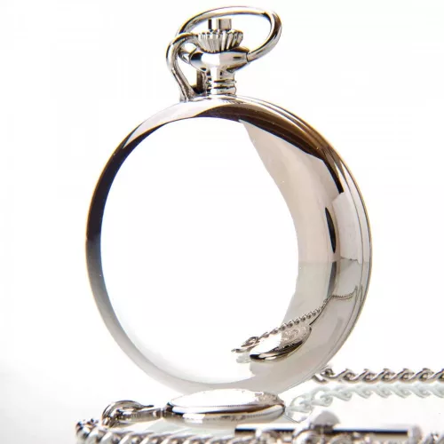 The Bridewell - Chrome Mechanical Double Half Hunter Pocket Watch