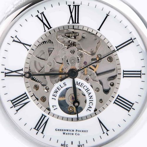 The Eltham - Chrome Mechanical Open Face Pocket Watch