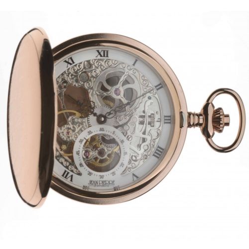 Rose Gold Toned Double Hunter Mechanical Pocket Watch