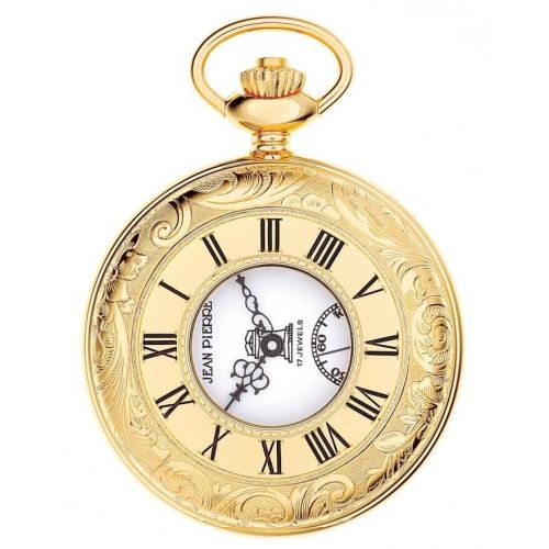 Gold Toned Masonic Half Hunter Mechanical Pocket Watch