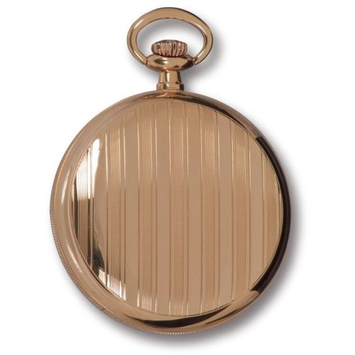 Rose Gold Tone Mechanical Open Face Engraved Pocket Watch