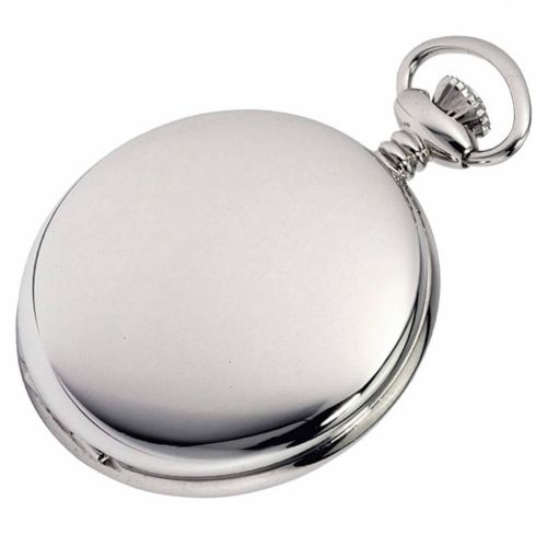 Polished Chrome Plated Full Hunter Mechanical Pocket Watch