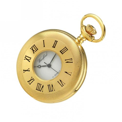 Gold Plated 17 Jewel Mechanical Half Hunter Pocket Watch