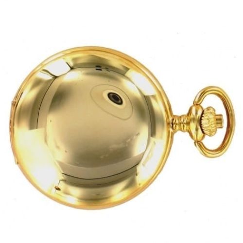 Polished Gold Plated Full Hunter Quartz Pocket Watch