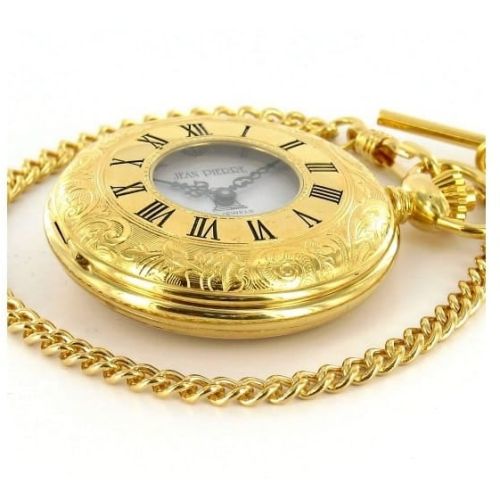 Gold Toned Masonic Half Hunter Mechanical Pocket Watch