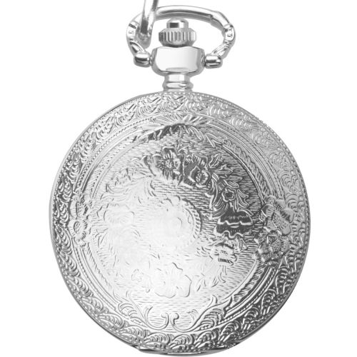 Mens Silver Plated Full Hunter Pocket Watch