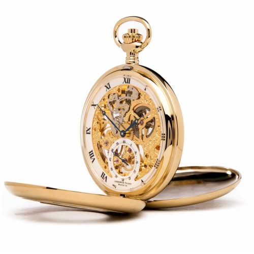 The Bridewell - Gold Plated Mechanical Double Half Hunter Pocket Watch