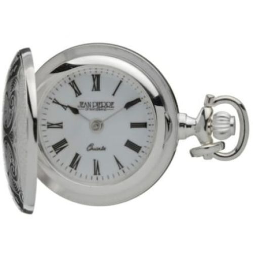 Chrome Polished Full Hunter Quartz Pendant Watch