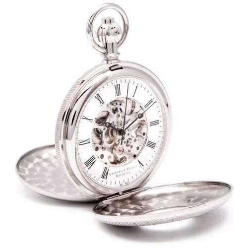 Whitehall - Chrome Mechanical Double Half Hunter Pocket Watch