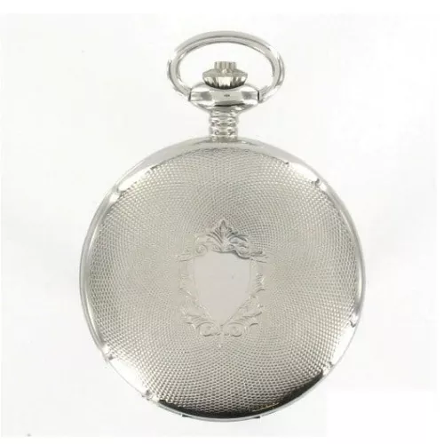 17 Jewelled Mechanical Chrome Plated Full Hunter Pocket Watch