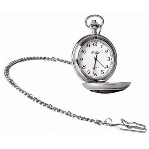 Pewter Thistle Quartz Full Hunter Pocket Watch