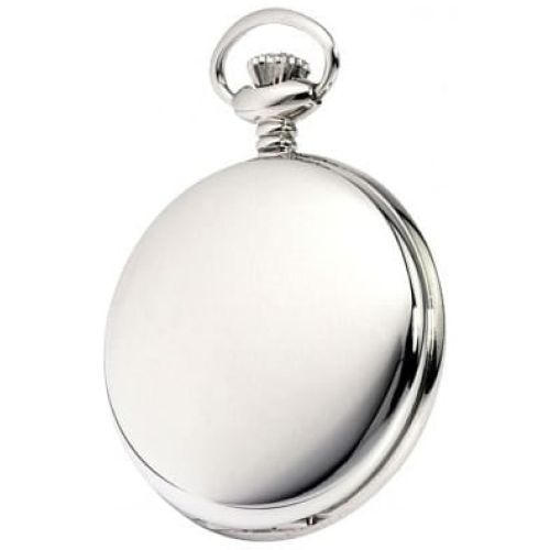 Sterling Silver Full Hunter Skeleton Mechanical Pocket Watch